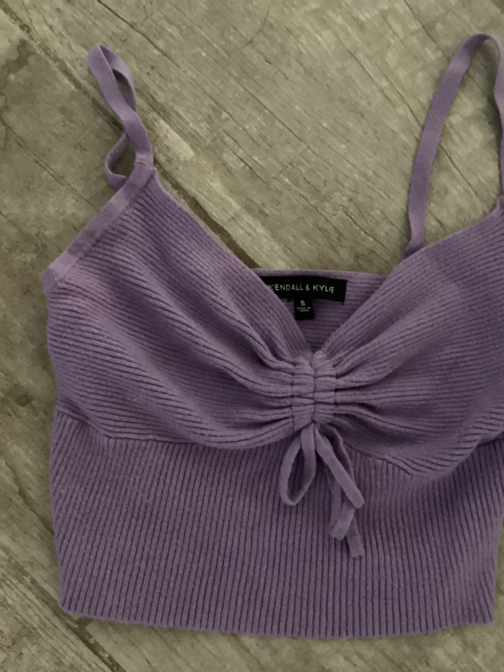 Kendall & Kylie purple lavender cropped tank top ribbed small